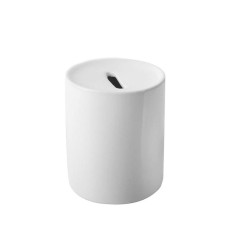 Hucha blanca de cerámica personalizada