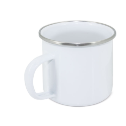 Taza metal borde plateado