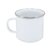 Taza metal borde plateado