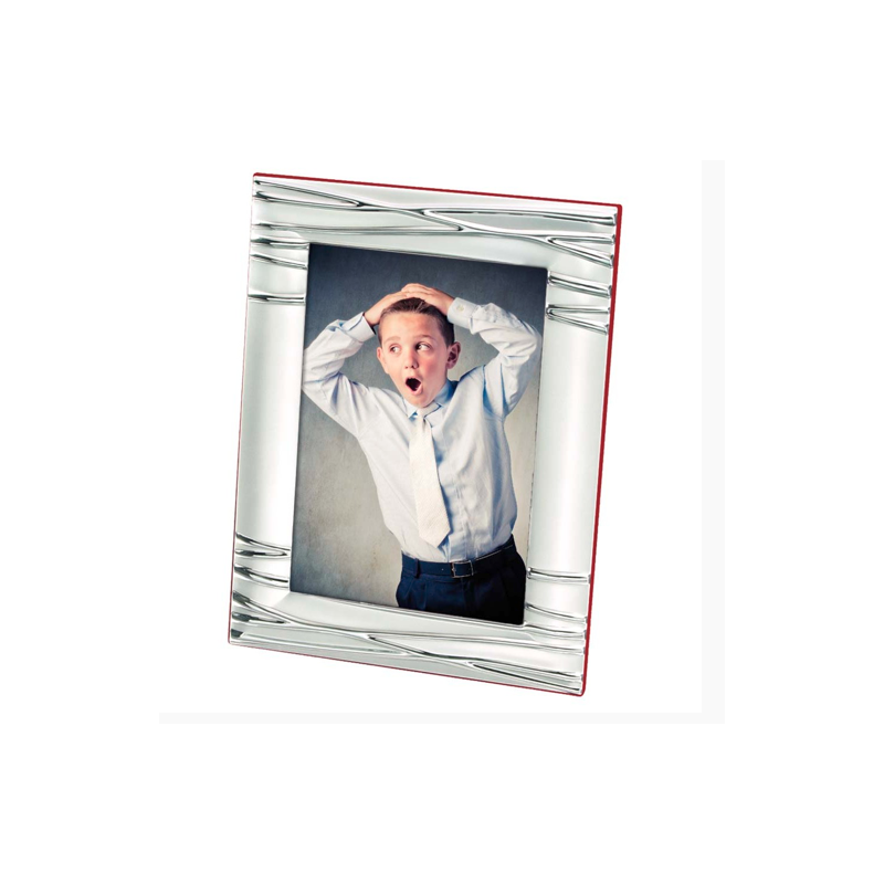 Marco plateado 15x20 rayas